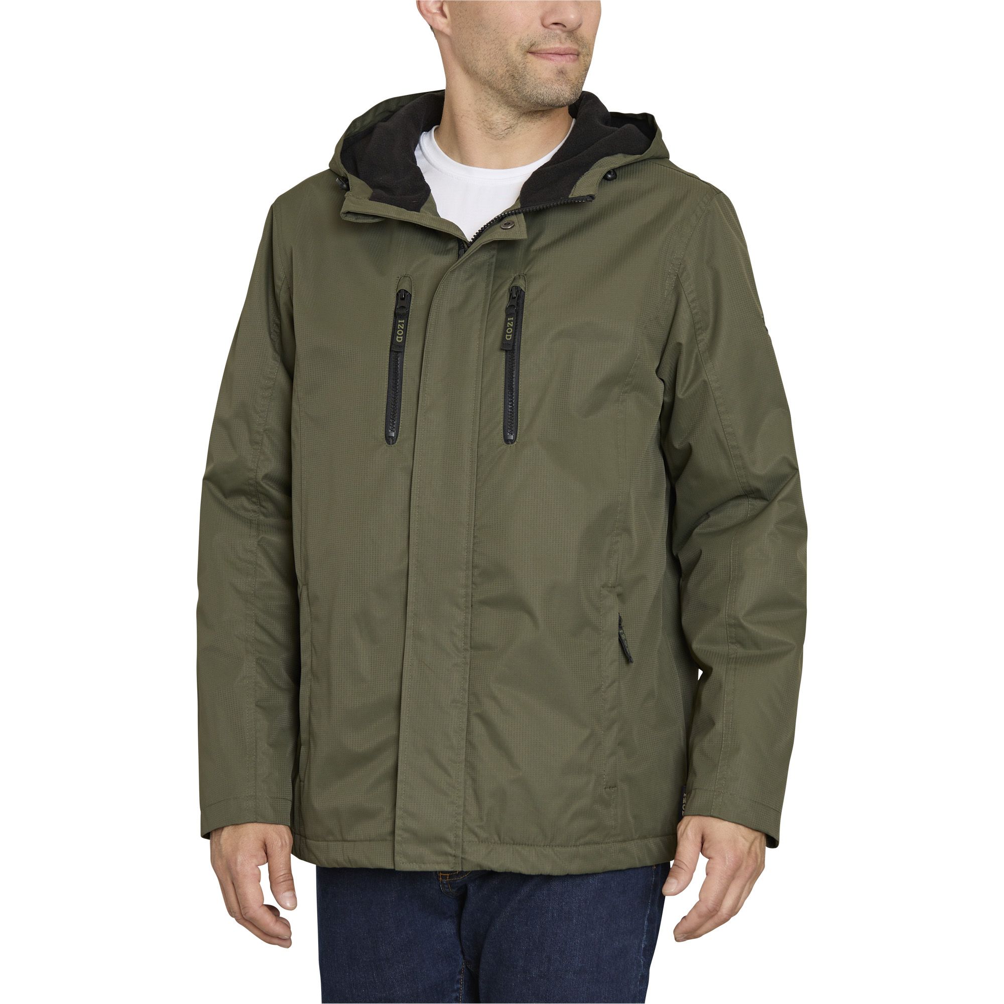 Izod men's hooded rain jacket sale