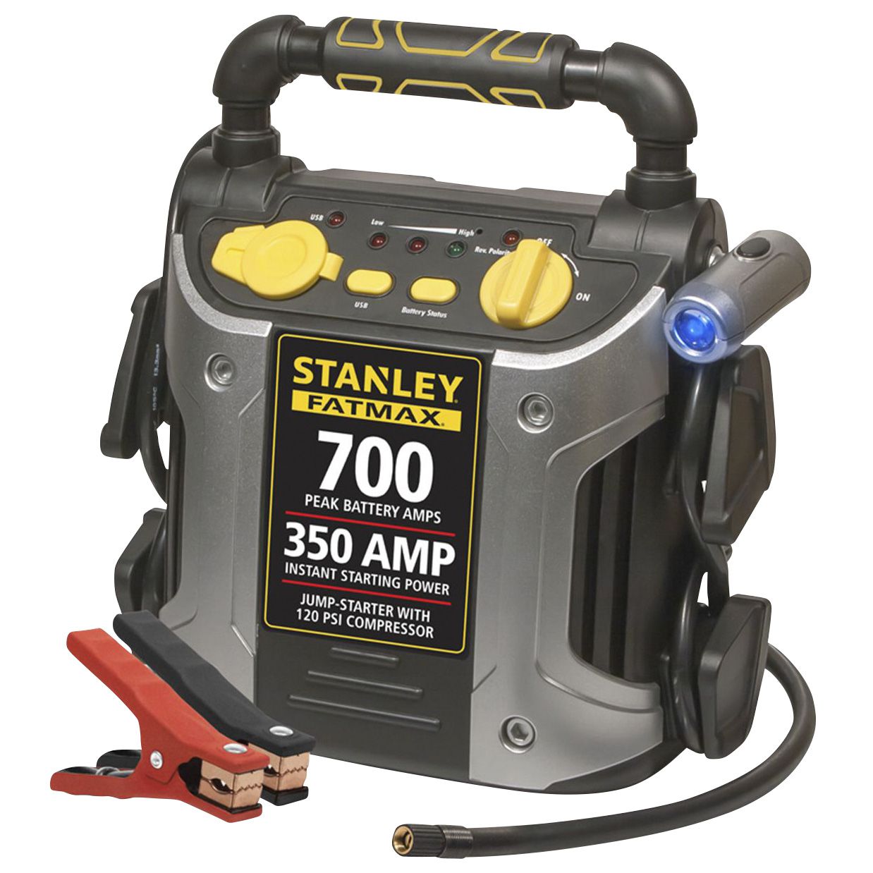 Stanley 700 peak/350amp Battery Charger Air Compressor Jump Starter  Portable Car