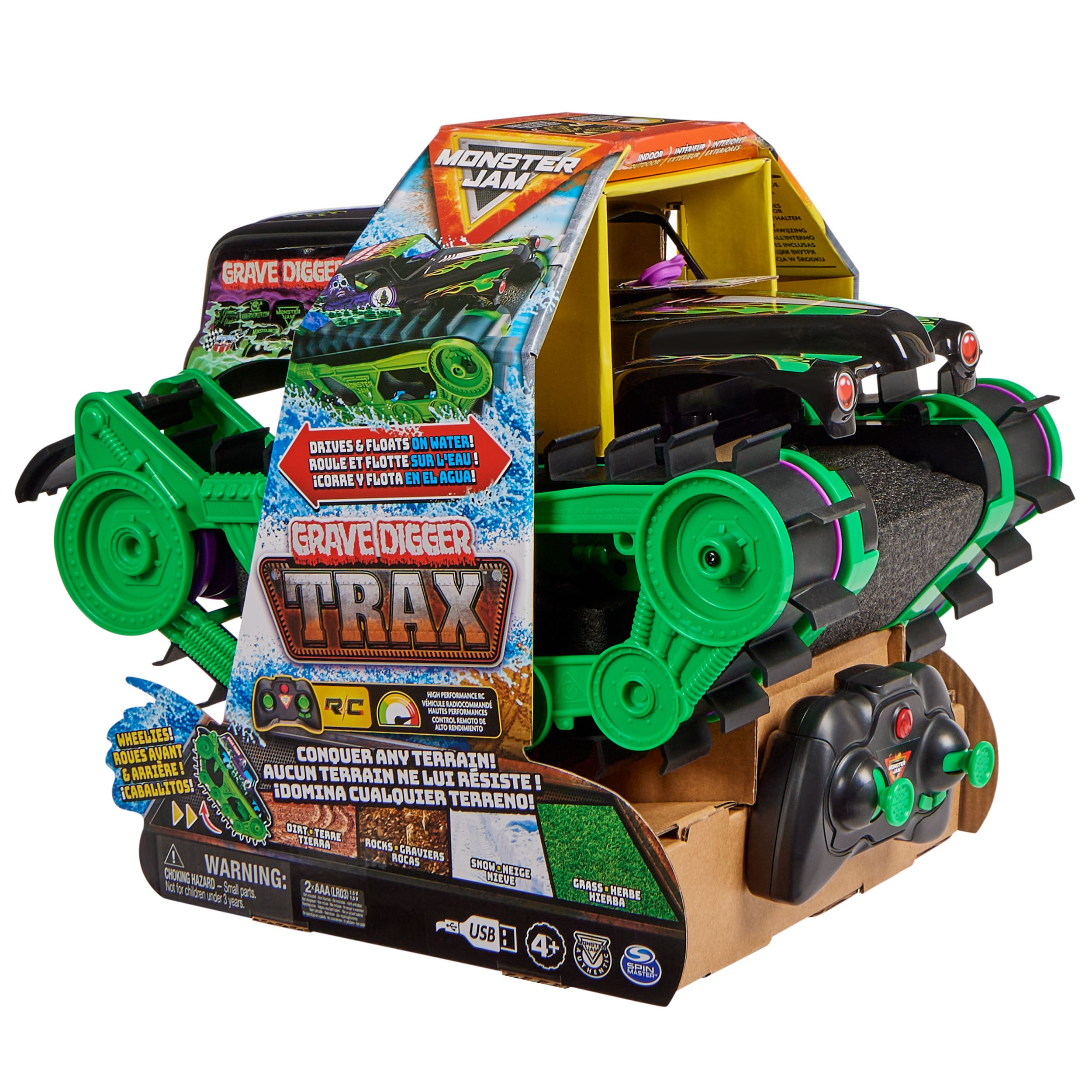 Spin Master Monster Jam Remote Control Monster Truck, Grave Digger 1:2