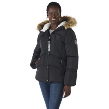 Black short puffer coat clearance womens