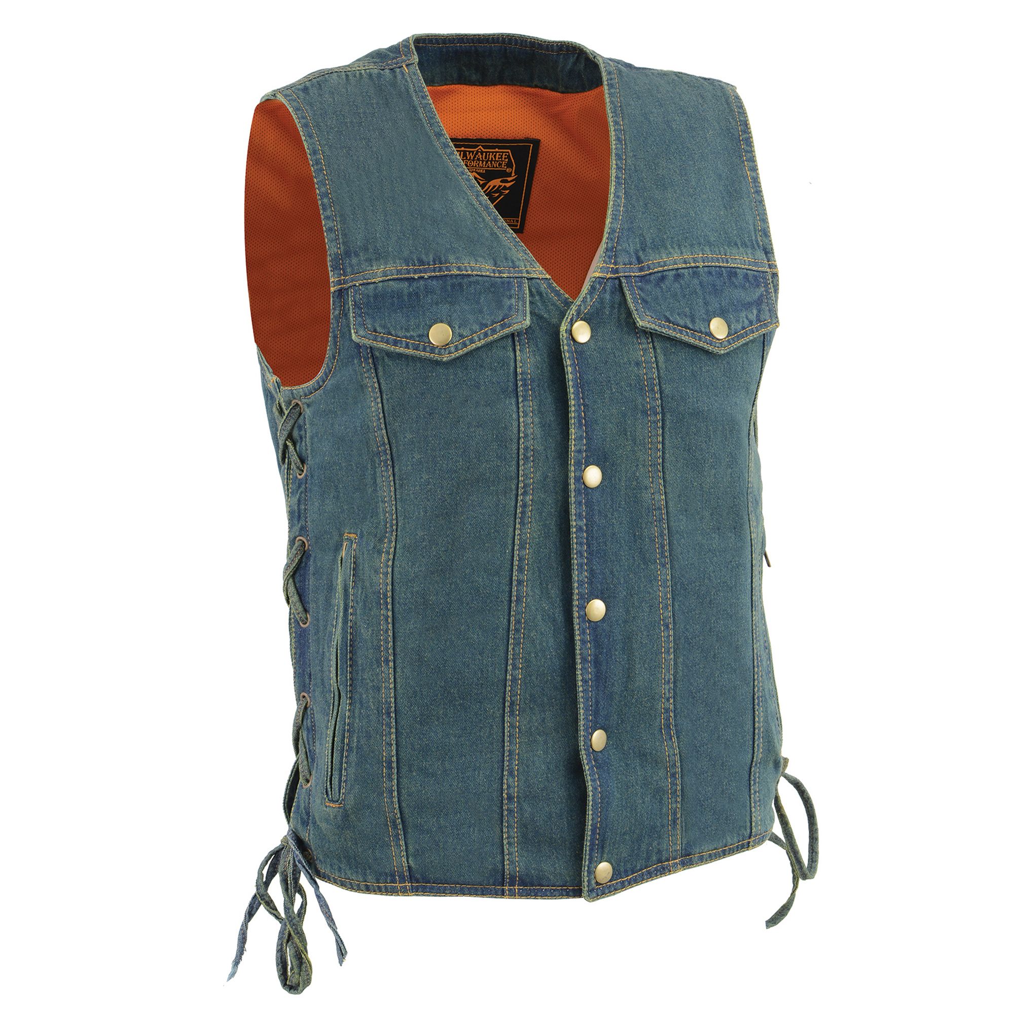 Big and tall denim sale motorcycle vest