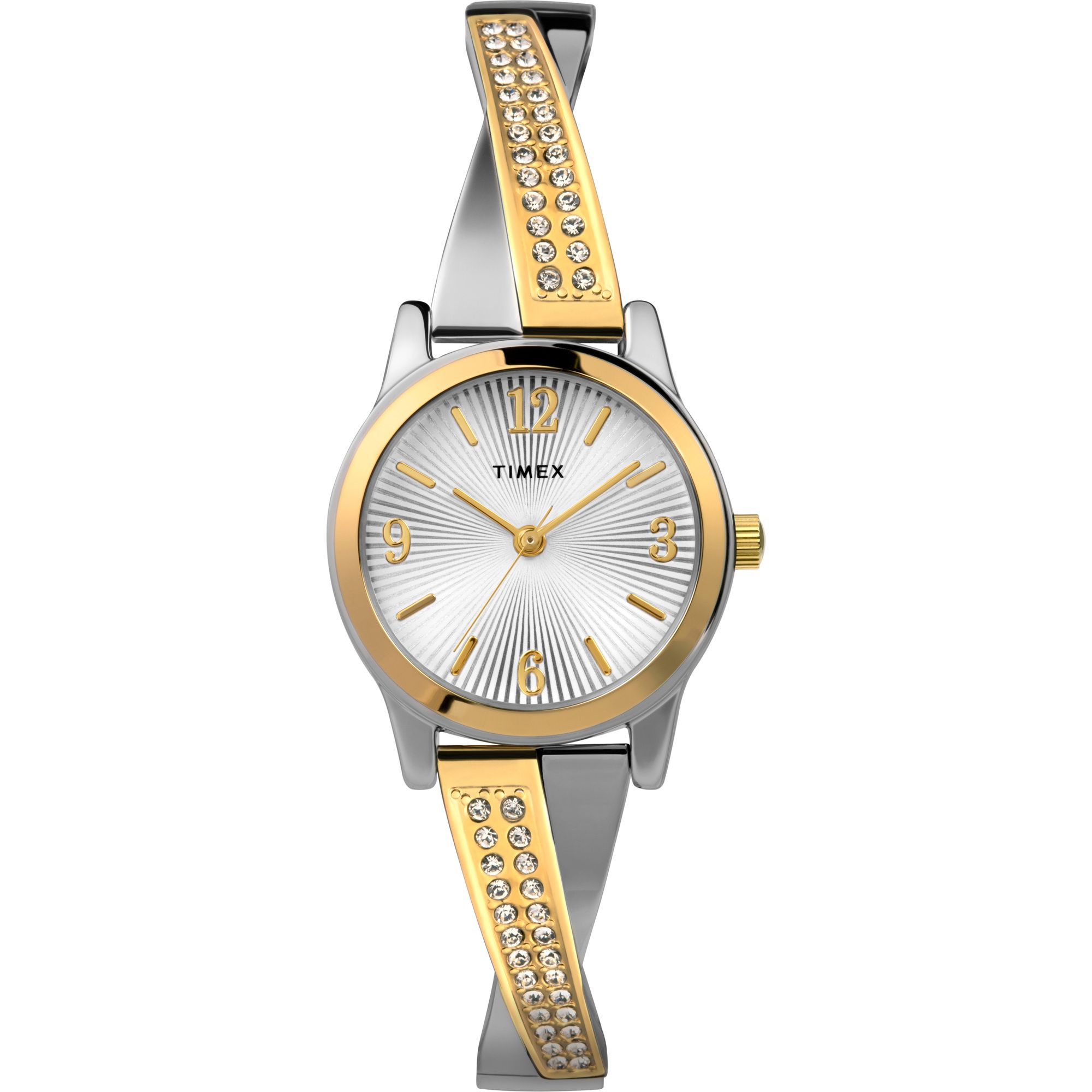 Fingerhut Timex Women s Fashion Stretch Crystal Two Tone