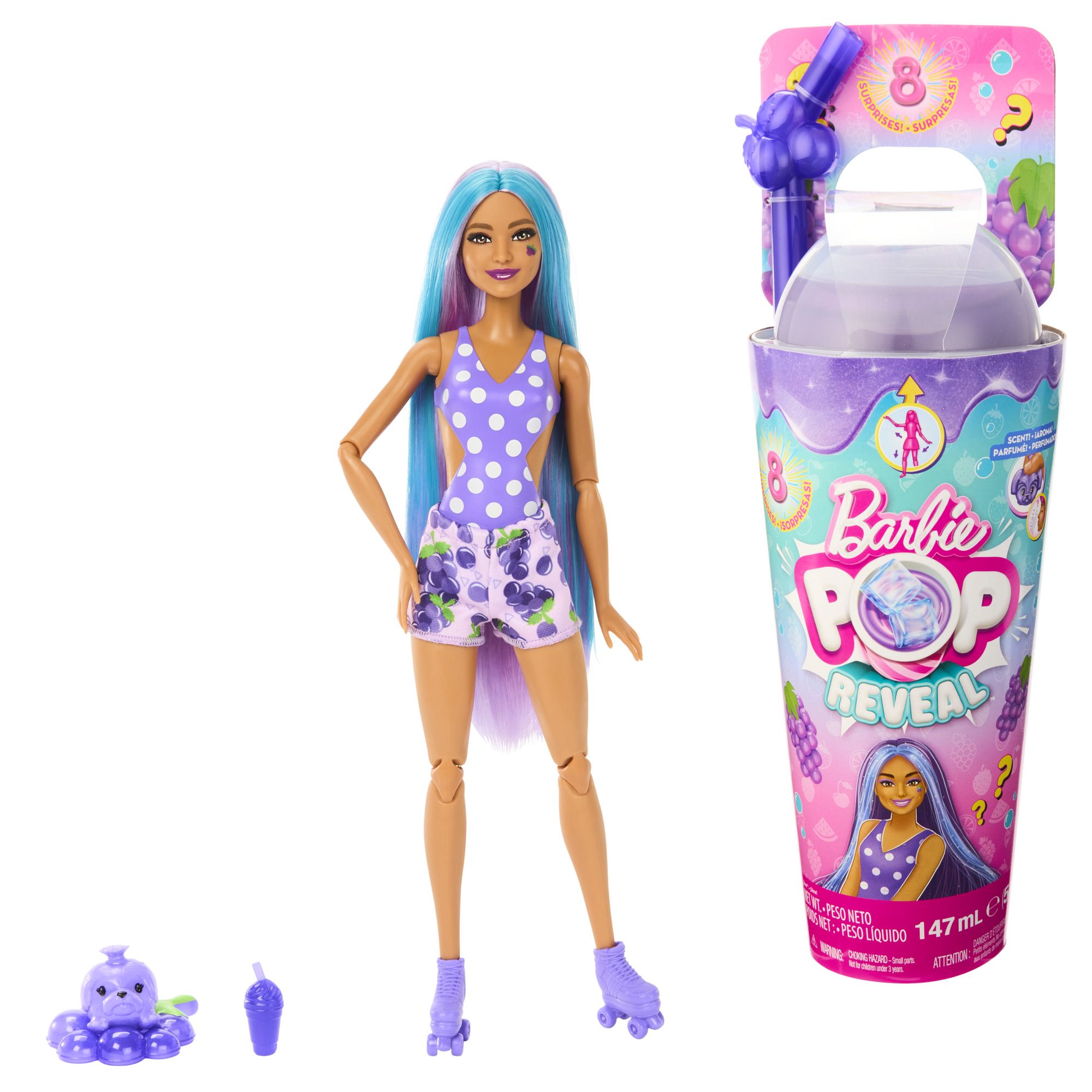 Barbie Pop Reveal Fruit Series Grape Fizz Doll