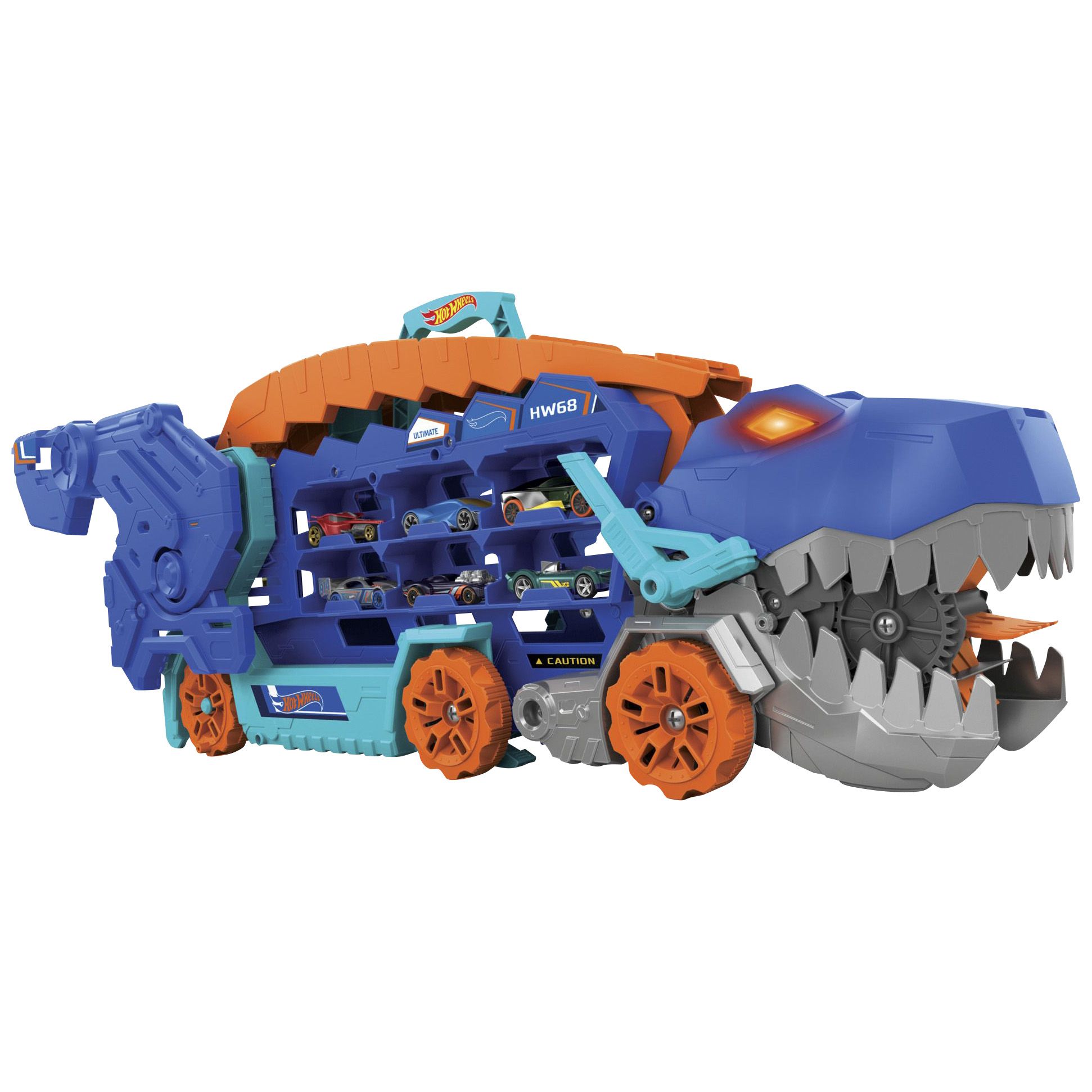 Buy Hot Wheels City Ultimate Hauler, Transforms Into A T-Rex with Race  Track, Stores 20 Plus Cars