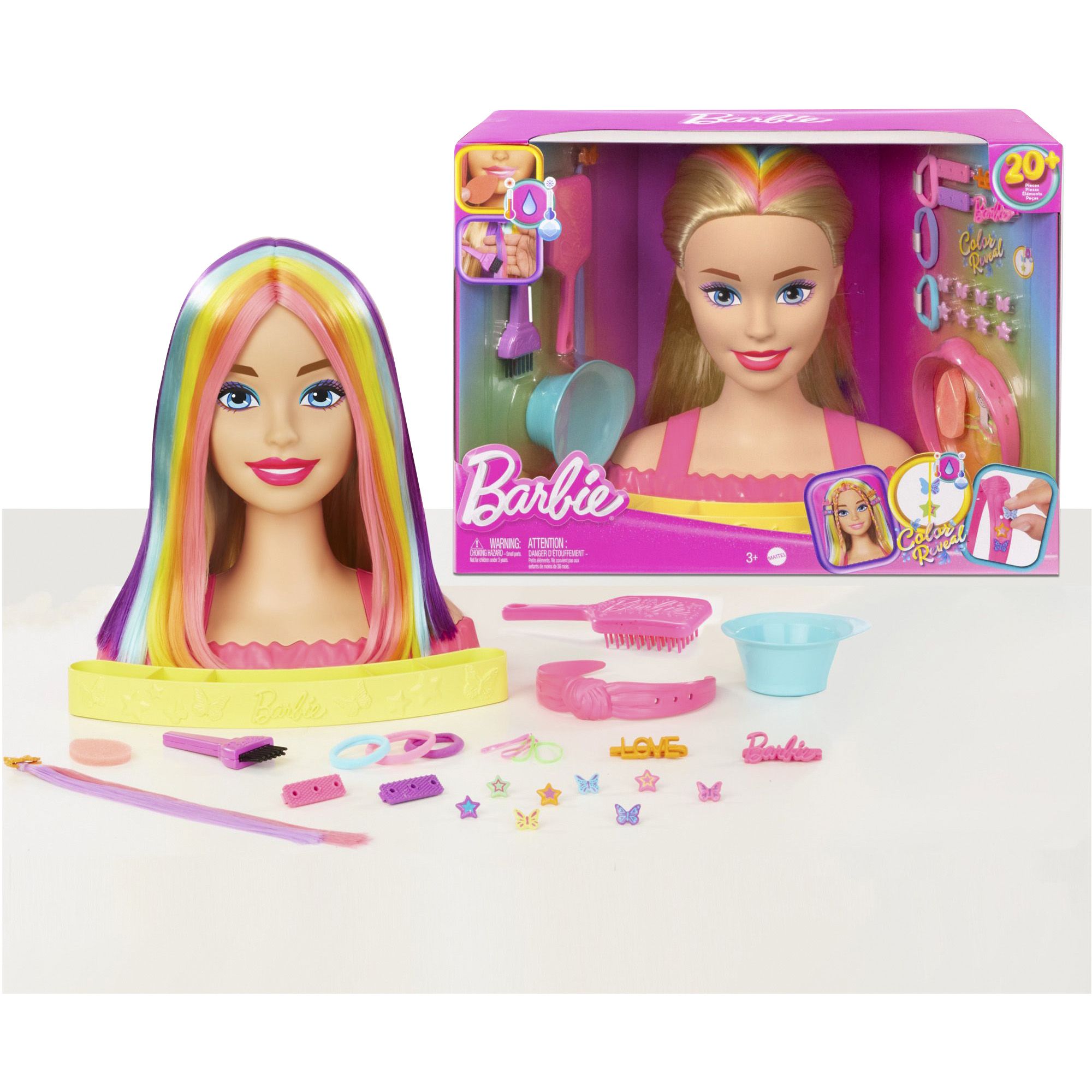 Barbie Doll Head For Hair Styling Toys, Hair Salon Toy Kit And