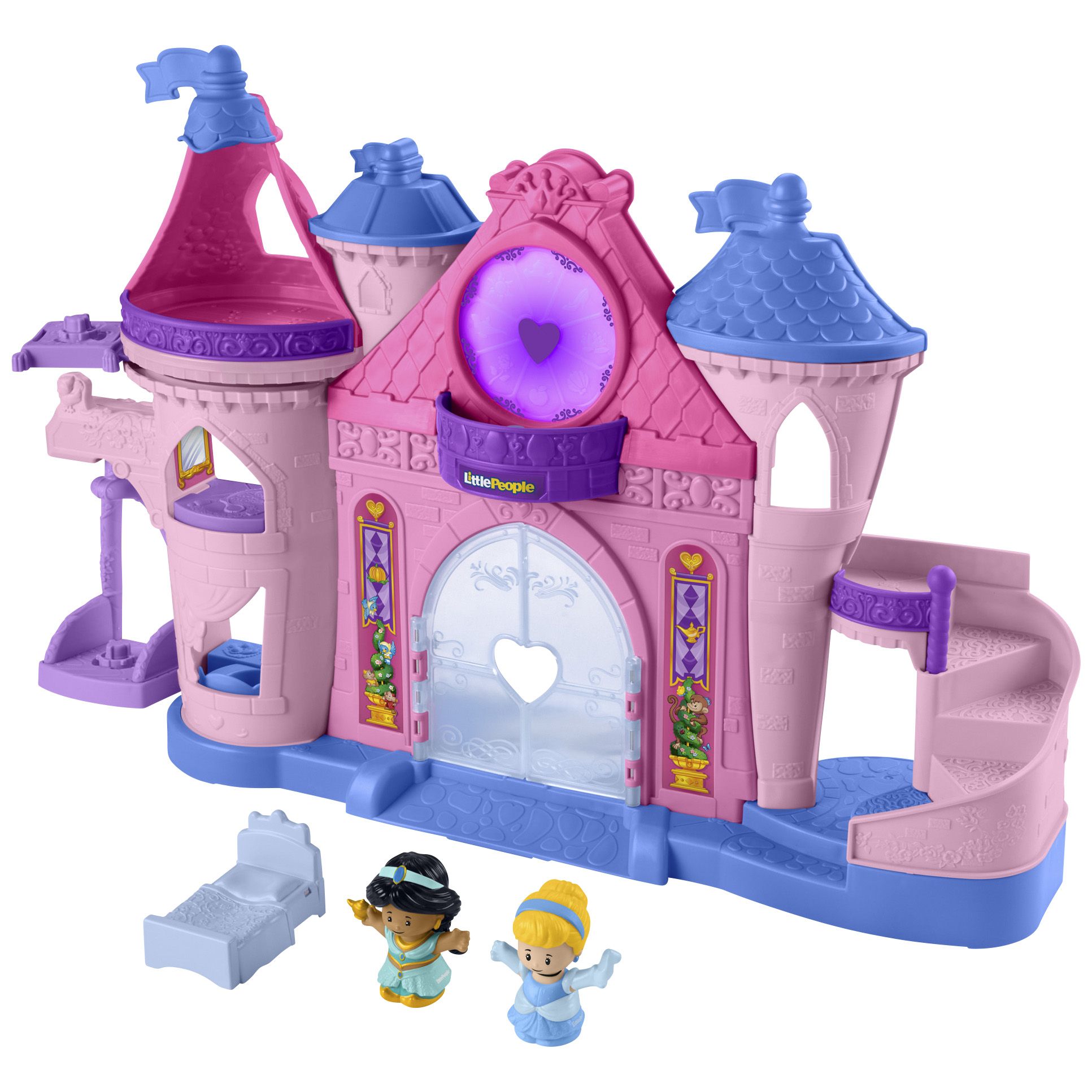 Fingerhut - Disney Princess Little People Magical Lights and Dancing Castle  Playset