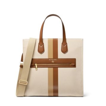 Burberry Women's Small Icon Stripe Book Tote Canvas Brown