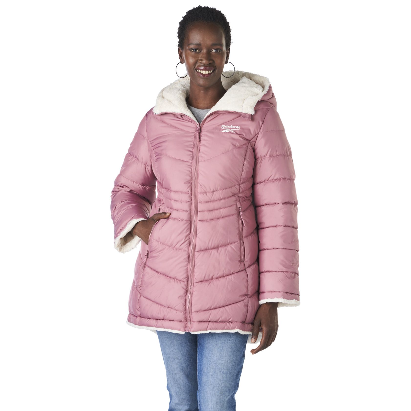 Dusty rose shop puffer jacket