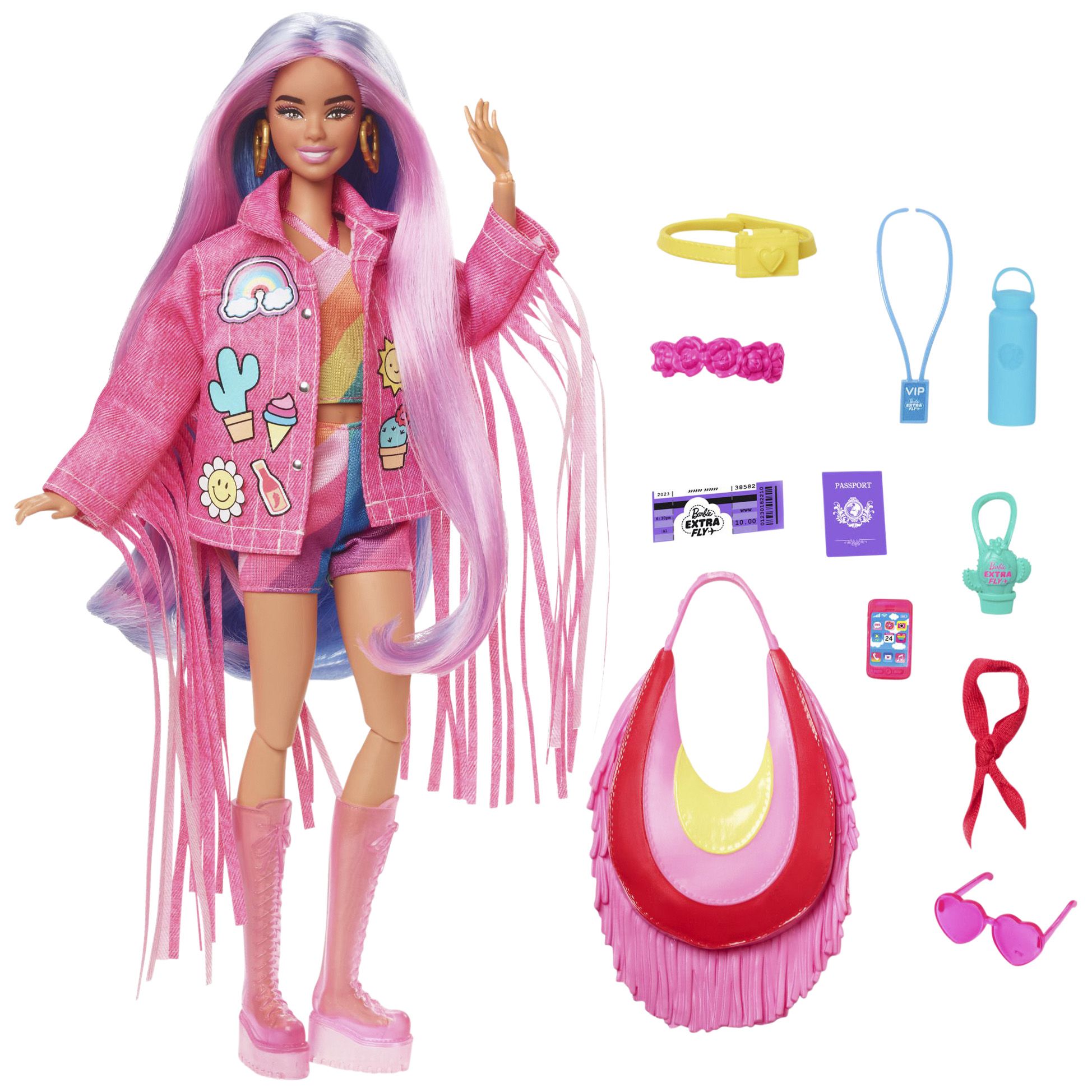 Fingerhut - Barbie Extra Fly Travel Doll with Desert Fashion