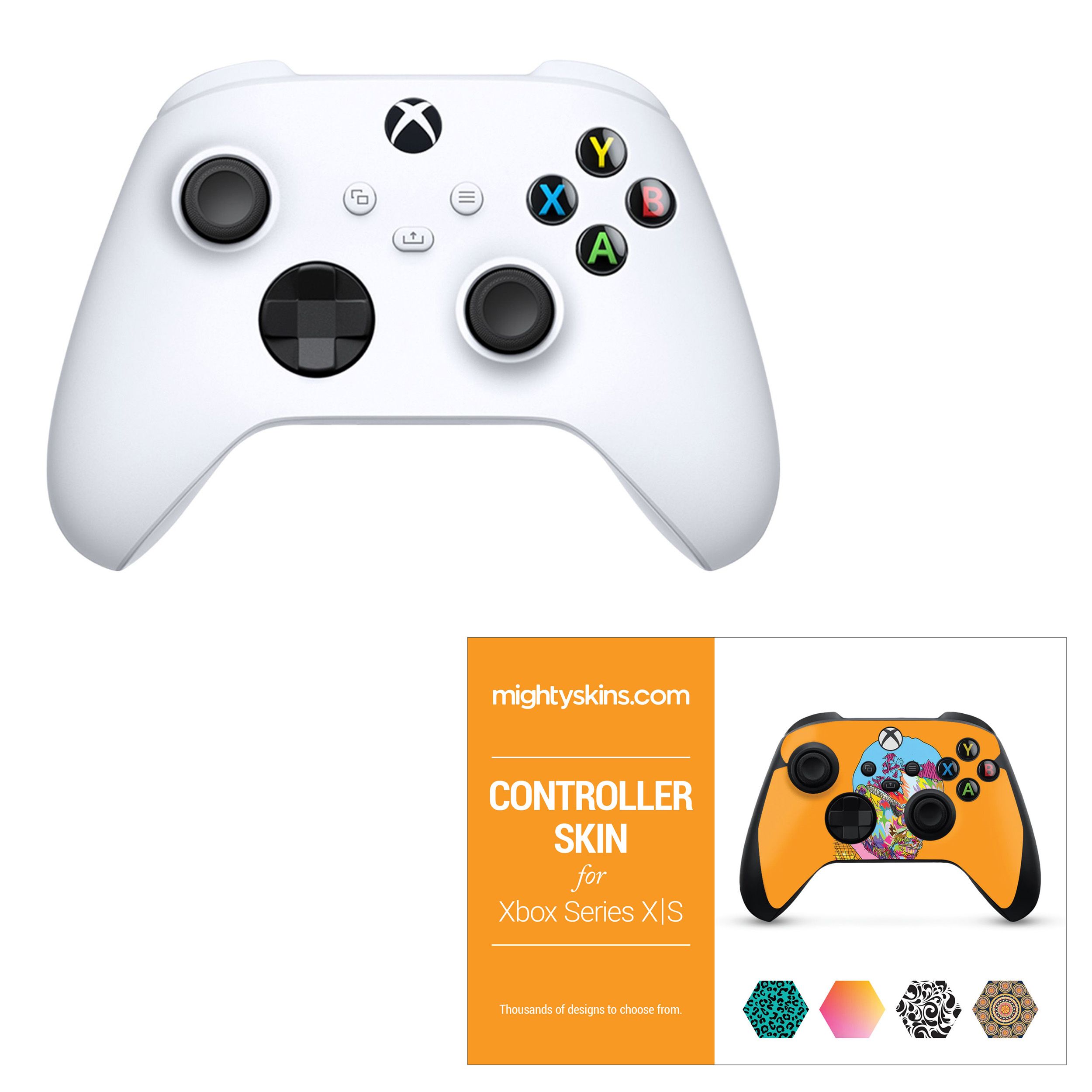 Fingerhut - Microsoft Xbox Series X/S Controller in White with Skins Voucher