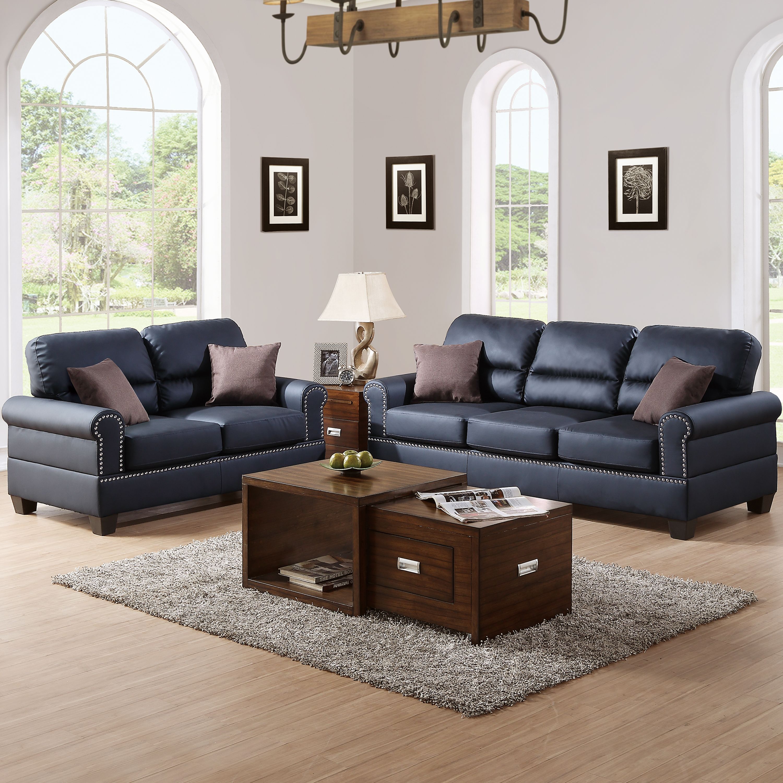 Poundex sofa deals and loveseat set