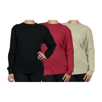 Fingerhut - Galaxy By Harvic Women's Loose- Fit Waffle-Knit Thermal Shirt  3-Pack