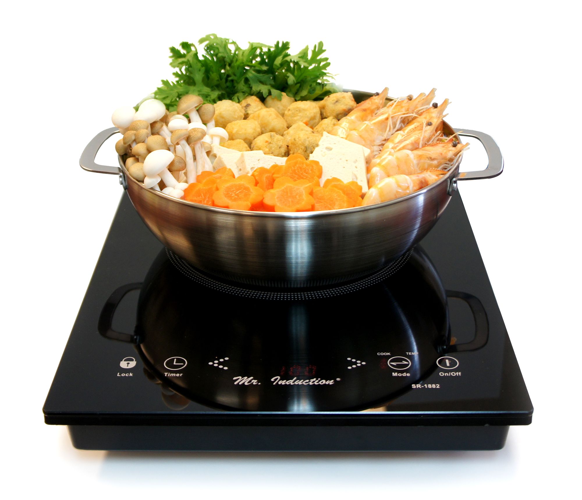 Fingerhut - SPT 1650-Watt 7-Setting Induction Cooktop with 3.5-Liter  Stainless Steel Pot and Glass Lid