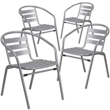 Flash furniture aluminum restaurant best sale stack chair