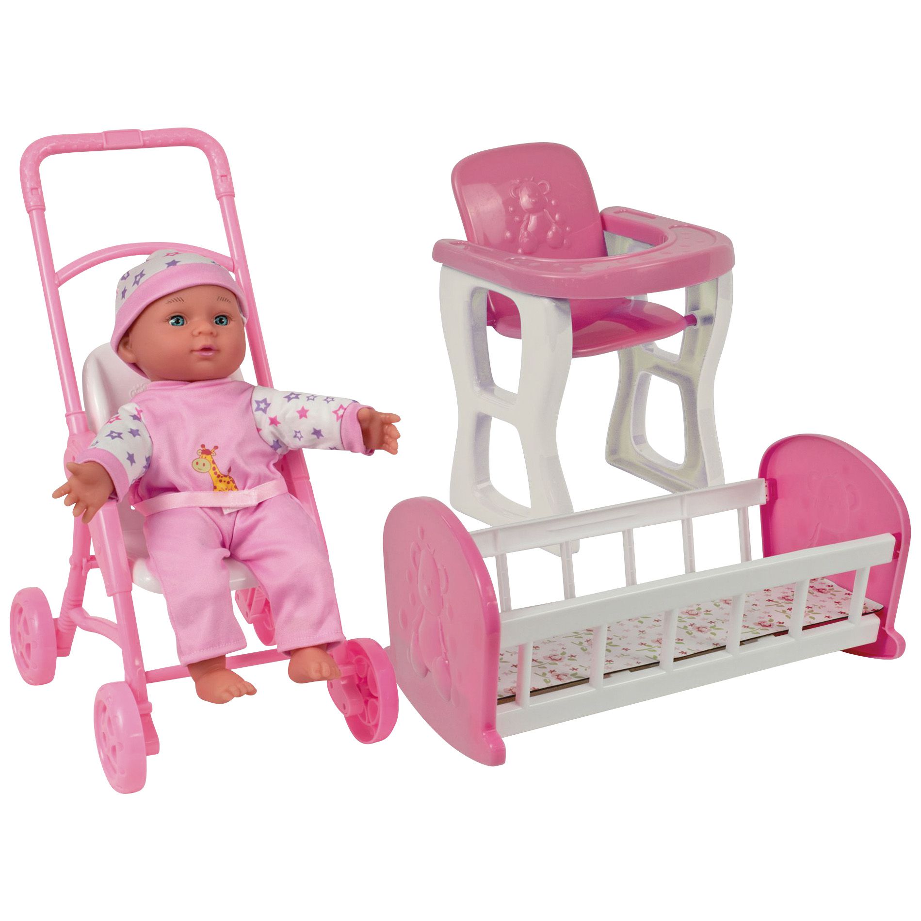 Fingerhut - 4-in-1 Baby Doll All-Inclusive Set