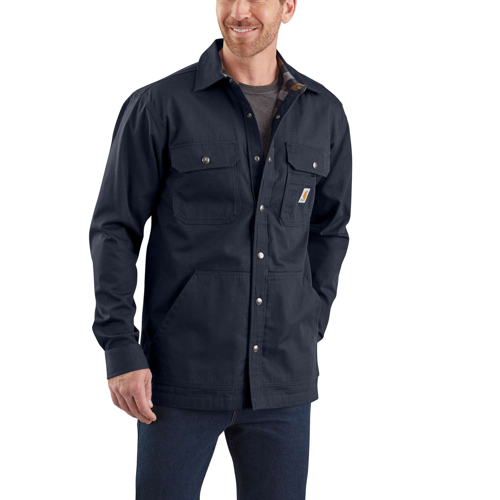carhartt men's flannel lined shirt