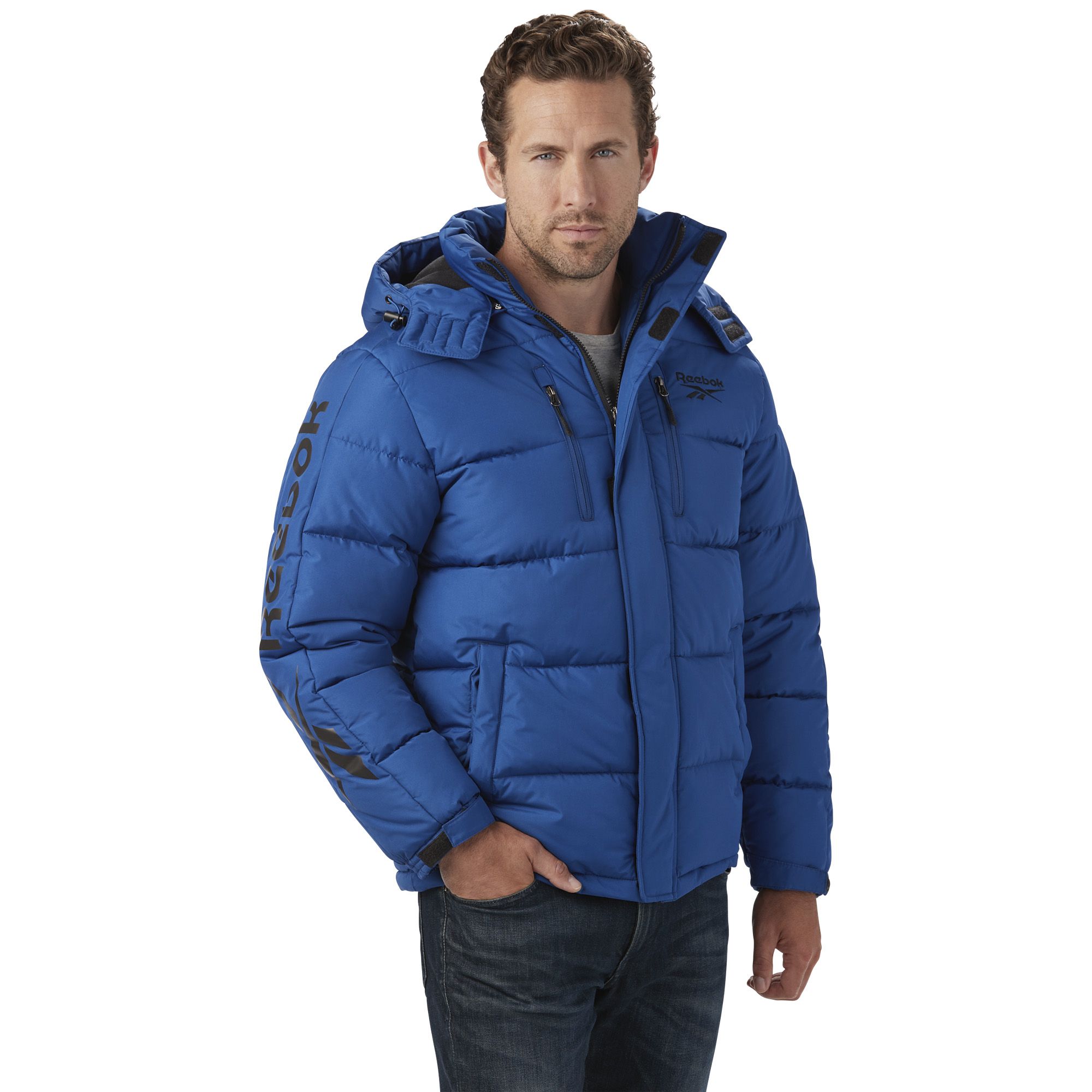 Reebok puffer hot sale jacket mens