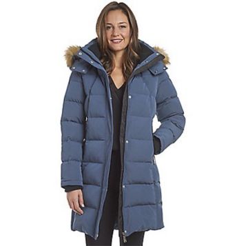 Detachable hood belted puffer 2024 coat