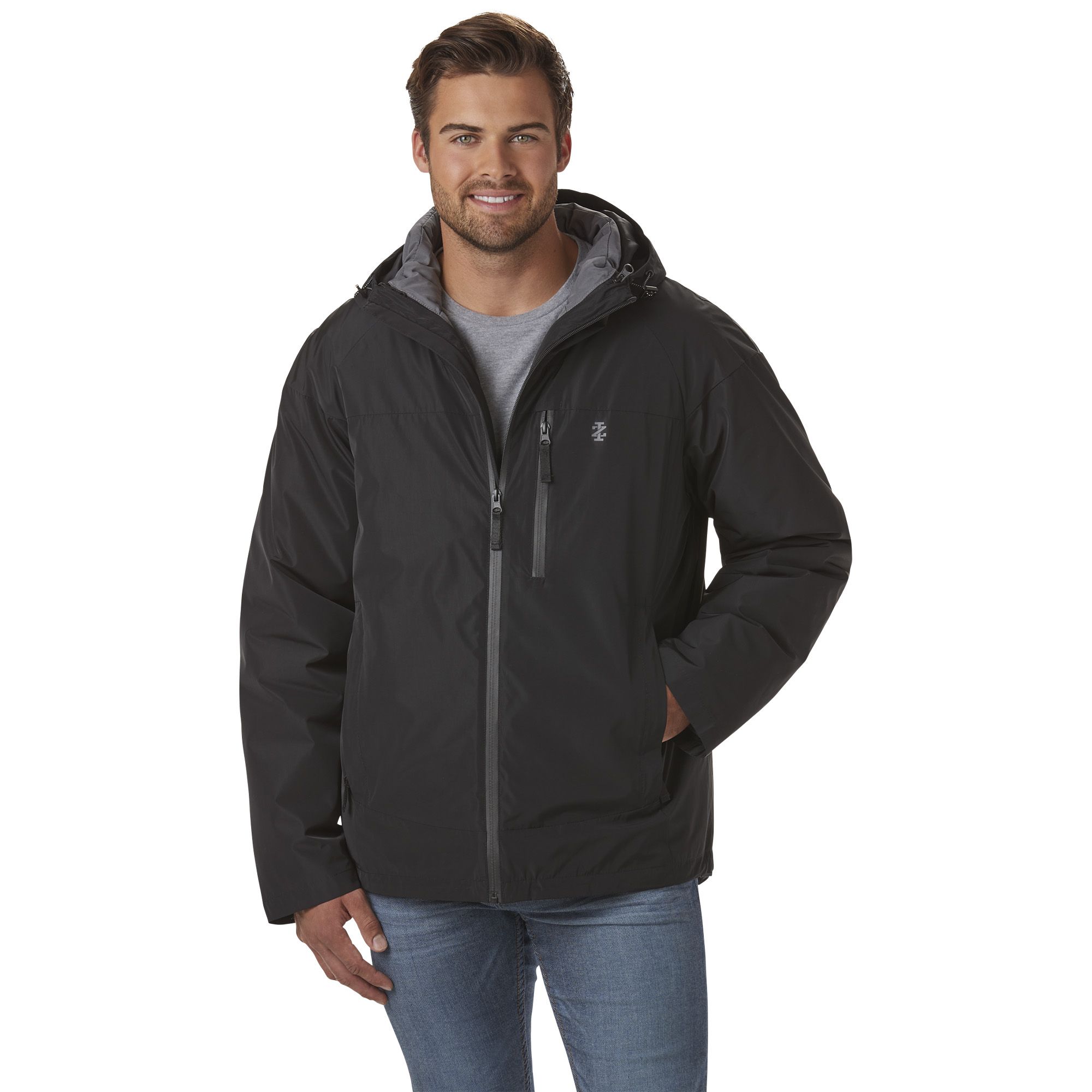 Izod men's hooded hot sale rain jacket