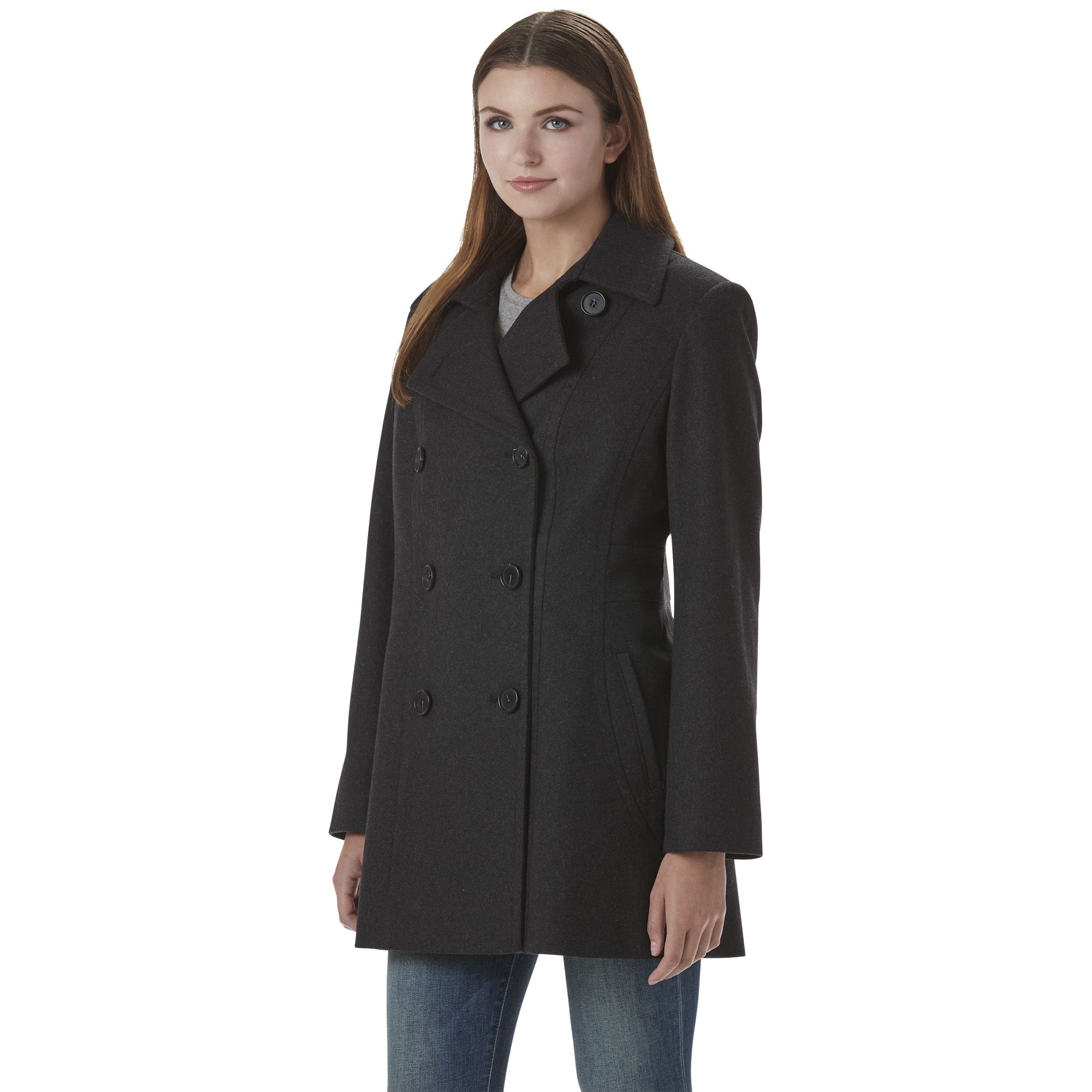 Larry Levine Women's Plus-Size Double-Breasted Plush Coat