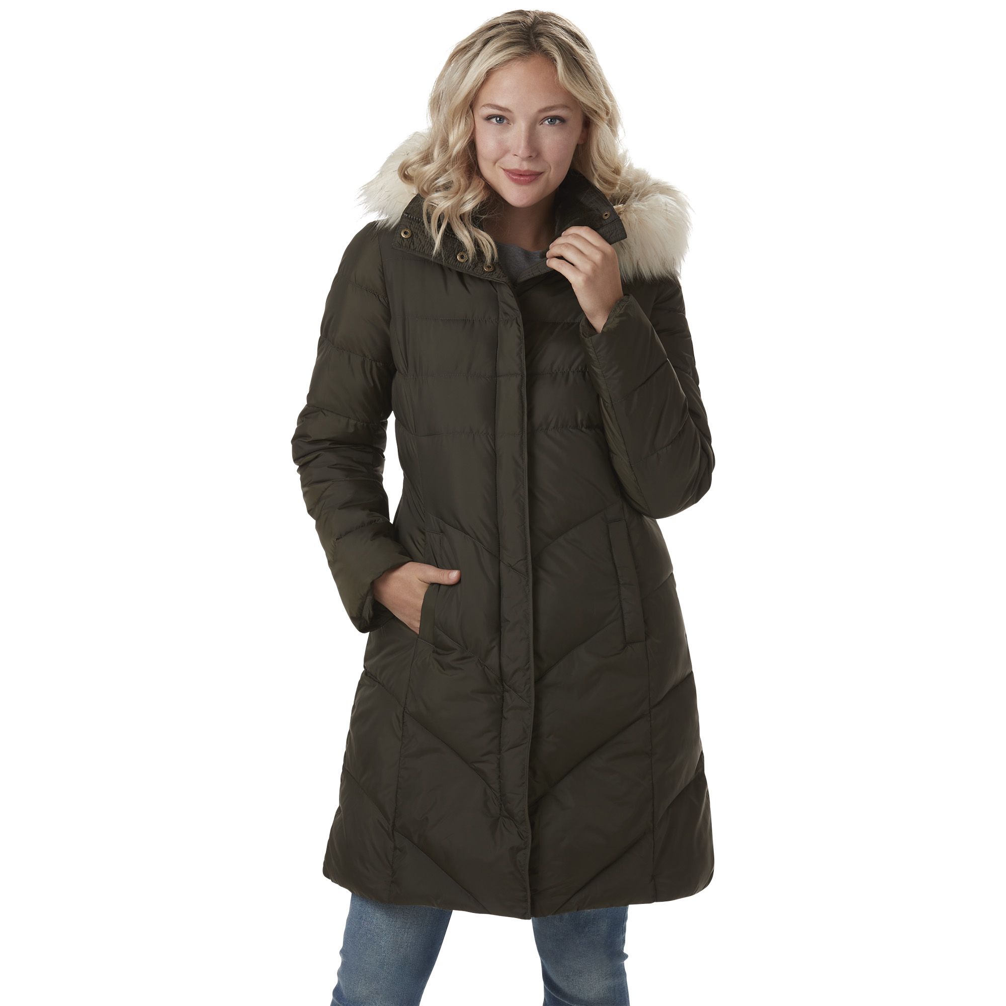 Larry Levine Women's Hooded Puffer Coat