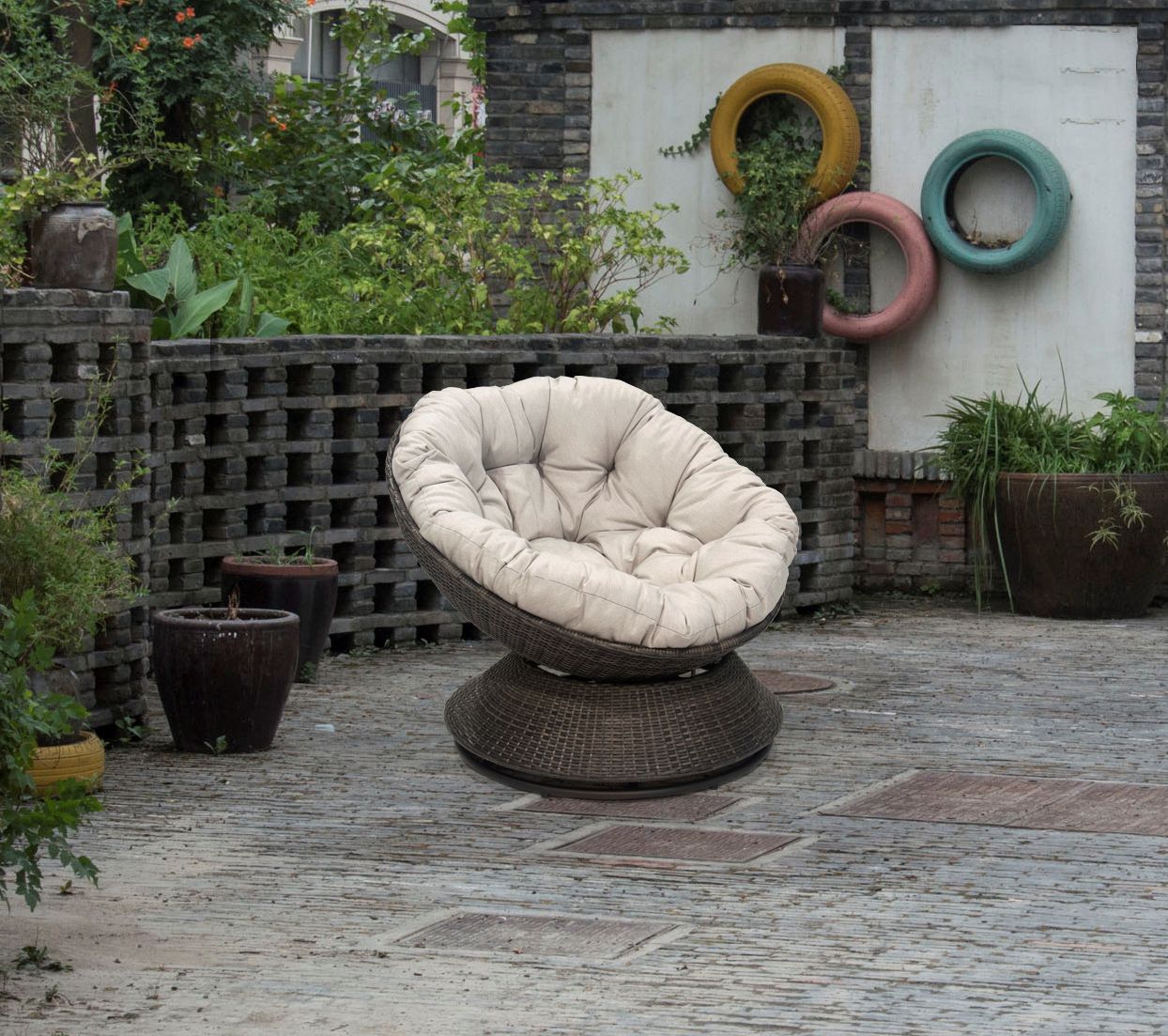 All weather papasan discount chair