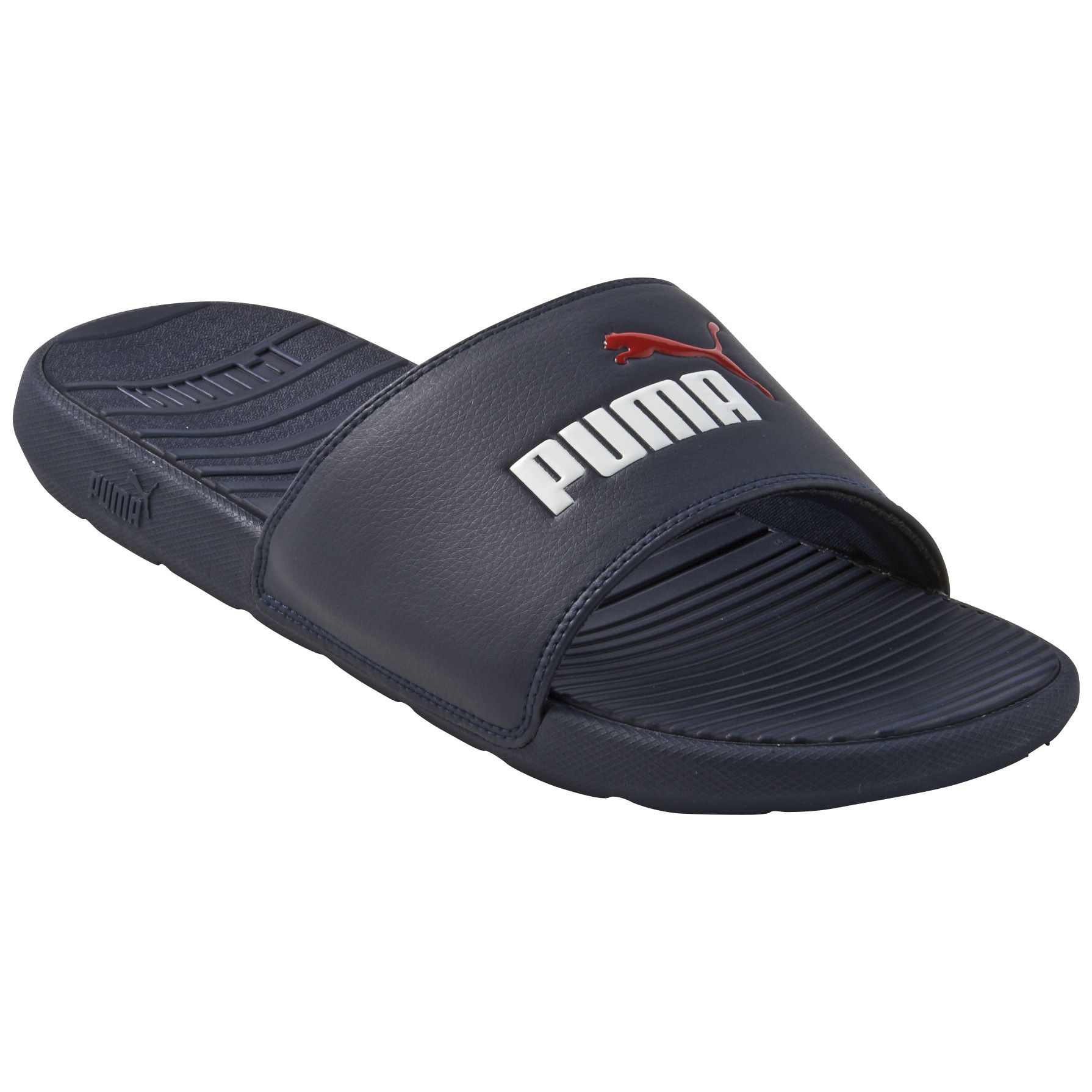 PUMA Men's COOL CAT V Slides Sandals Adjustable Black Red Size 1 Safety