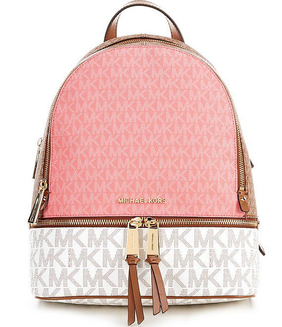 Michael Kors Rhea Signature Zip Backpack - Pink