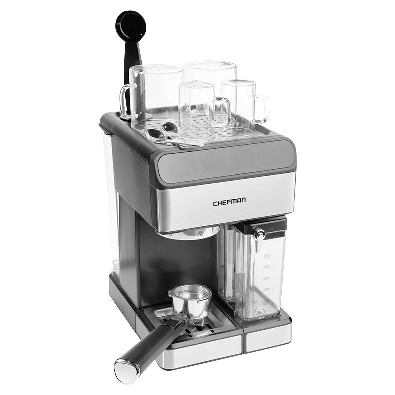 Chefman 6-in-1 Stainless Steel 15-Bar Pump Espresso Machine