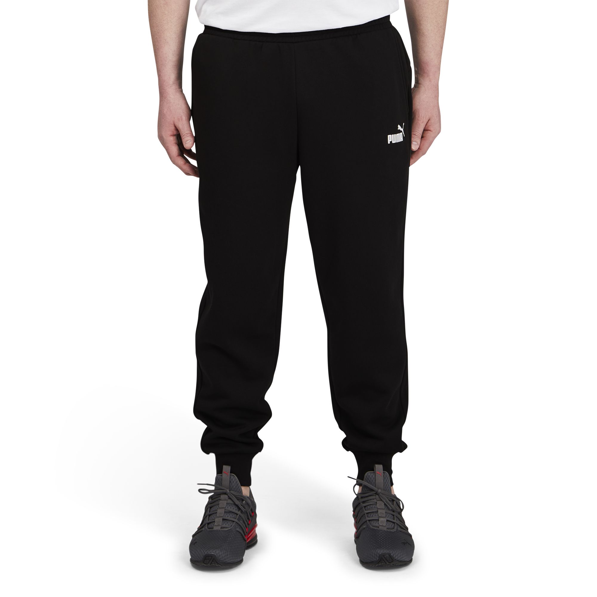 Men's Puma Essentials Logo Regular Fit Jogger Sweatpants in Black