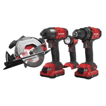 Fingerhut Craftsman 20V MAX Cordless 4 Tool Combo Kit Drill