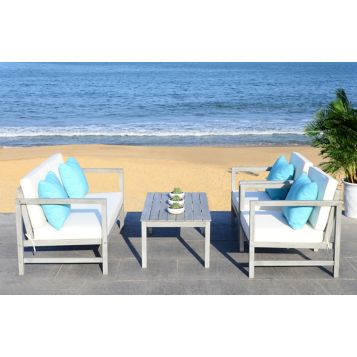 Safavieh montez 4 piece outdoor set with accent pillows hot sale