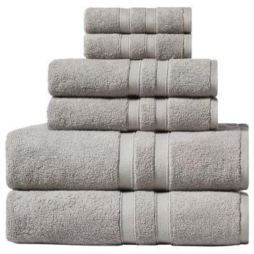 6-Piece Bibb Home Absorbent 100% Egyptian Cotton Towel Set