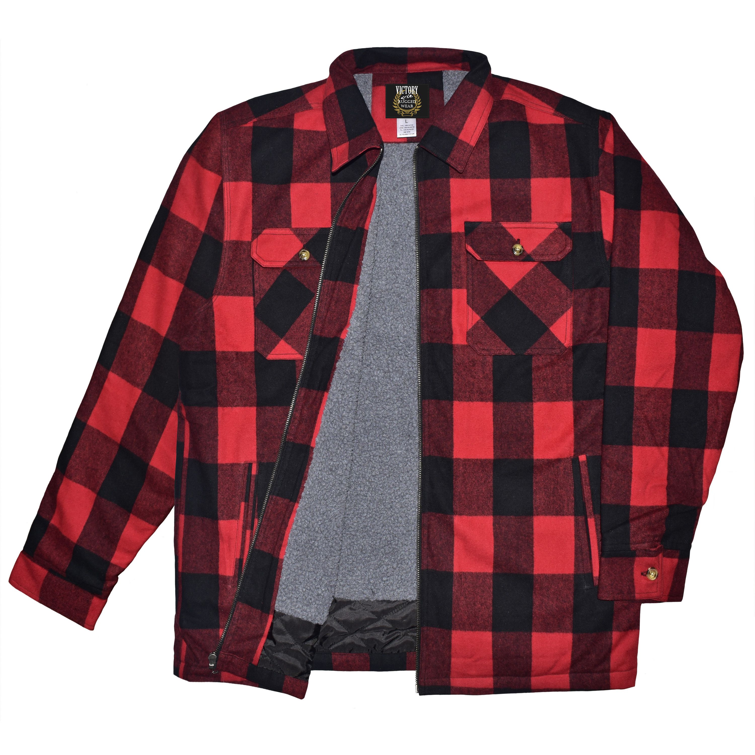 Women's Hooded Sherpa-Lined Hi-Vis Buffalo Plaid Flannel Lined