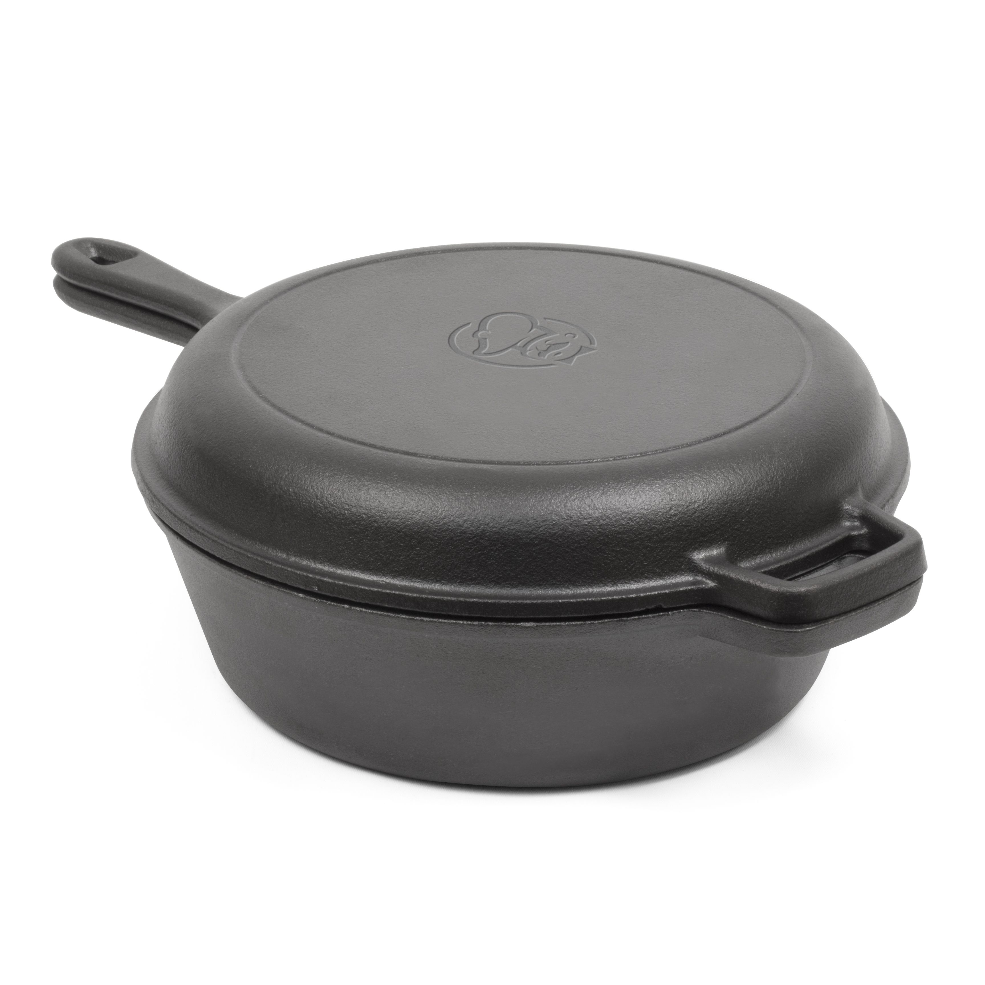 Pre-Seasoned 5 Quart Cast Iron Dutch Oven with Loop Handles and Cast Iron  Cover~