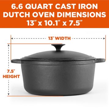 Fingerhut - Commercial Chef 5-Qt. Pre-Seasoned Cast Iron Dutch