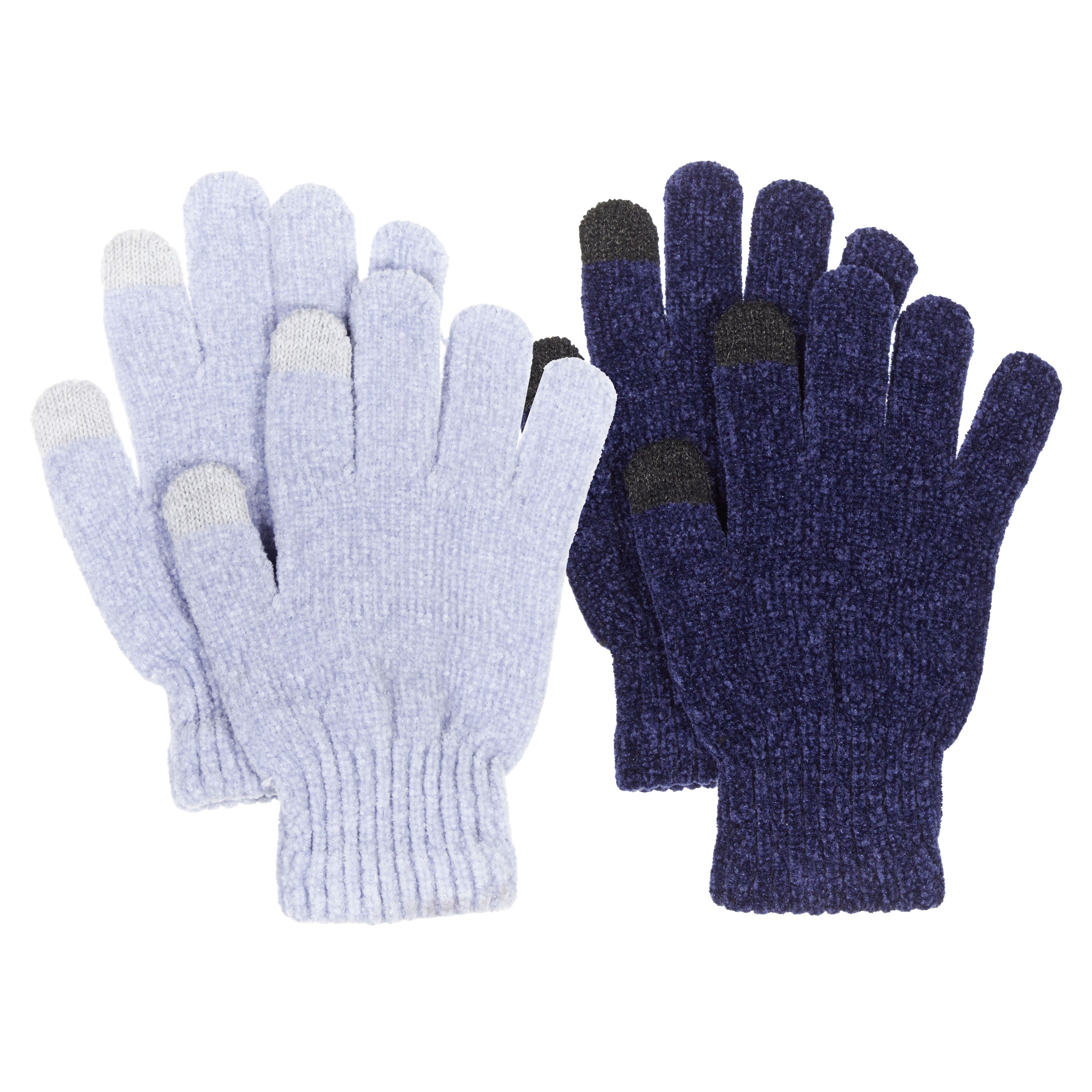 Fingerhut - Laundry by Design Women's 2-Pack Chenille Texting Gloves