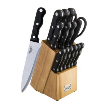 Fingerhut - Gourmet Edge 15-Pc. Full Tang Classic Knife Block Set