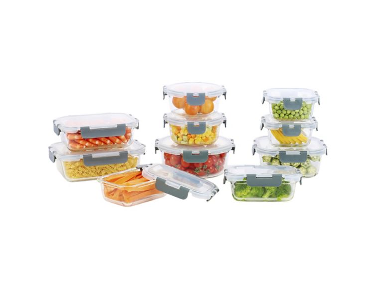 Set of 8 Fusion Gourmet Glass Food Storage Containers with Lids