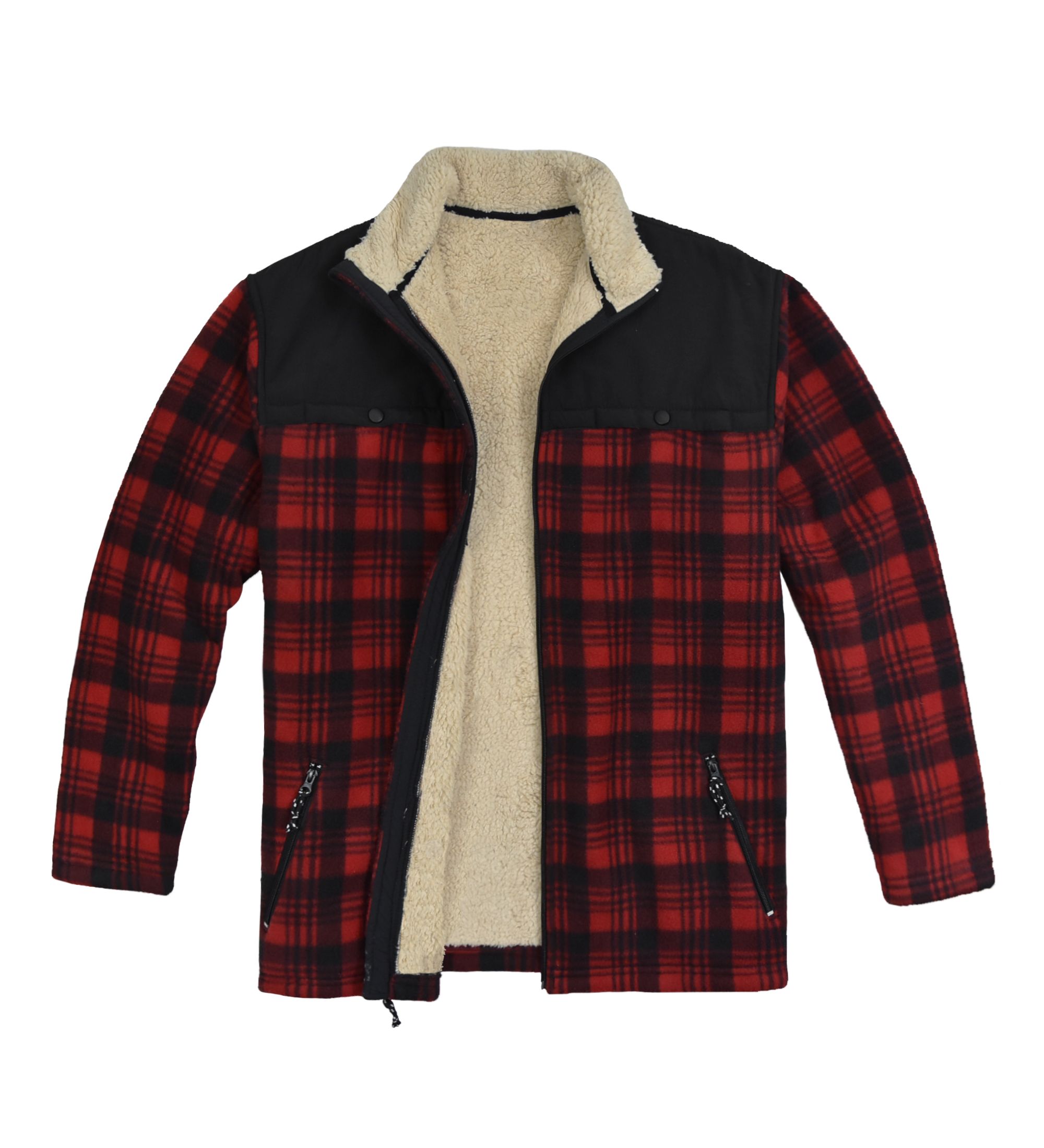 Plaid deals fleece jacket