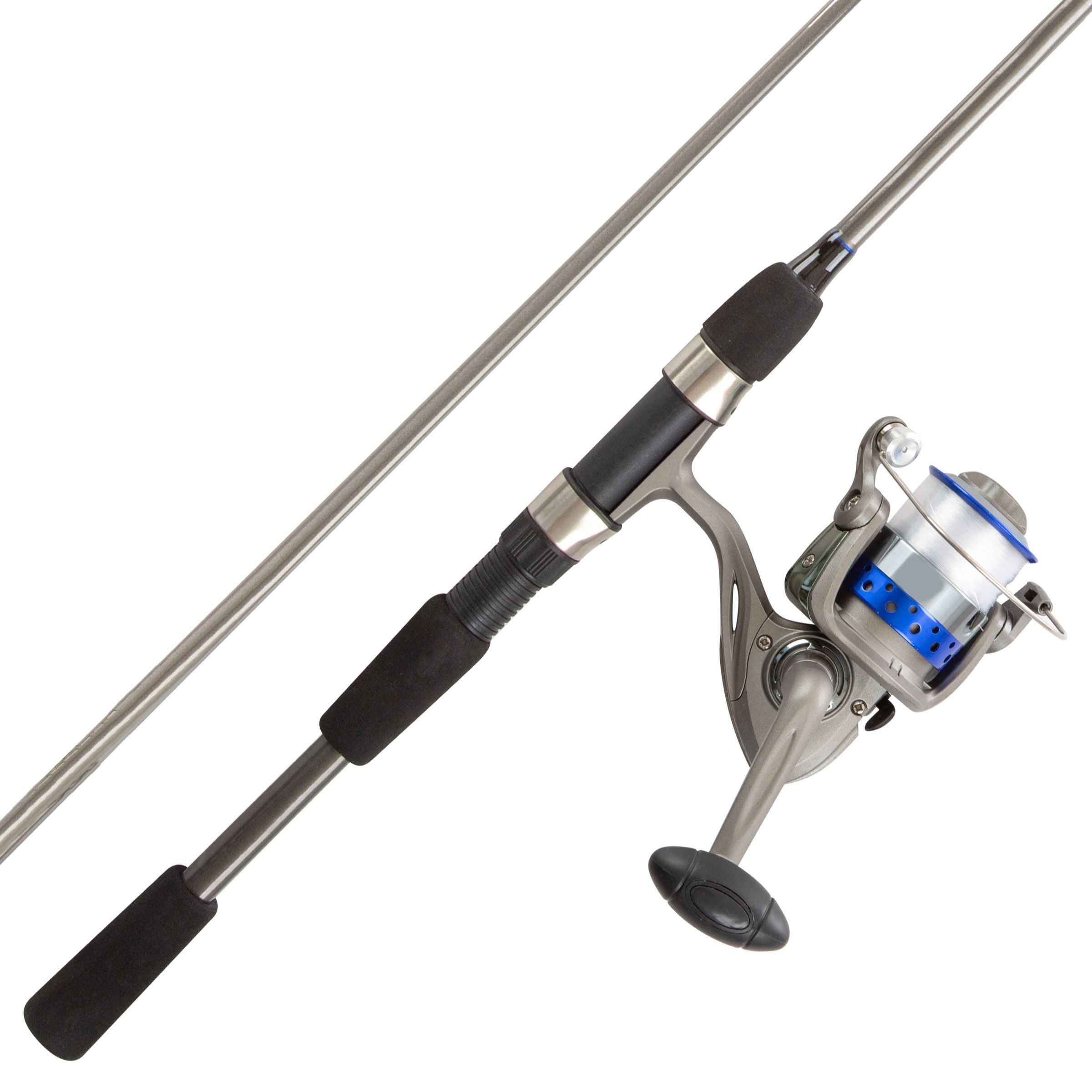 Fingerhut - Leisure Sports RH Fiberglass Rod and Spinning Reel Fishing Combo  - Blue/Black