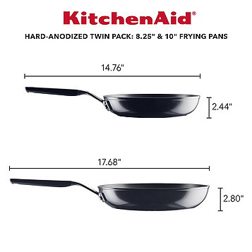 Fingerhut - KitchenAid Nonstick Hard-Anondized Collection Onyx Cookware in Black Aluminum