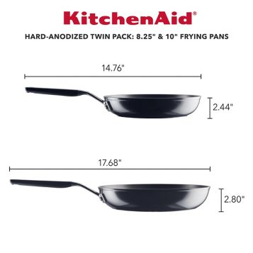 Fingerhut - KitchenAid in Collection Nonstick Black Hard-Anondized Onyx Aluminum Cookware