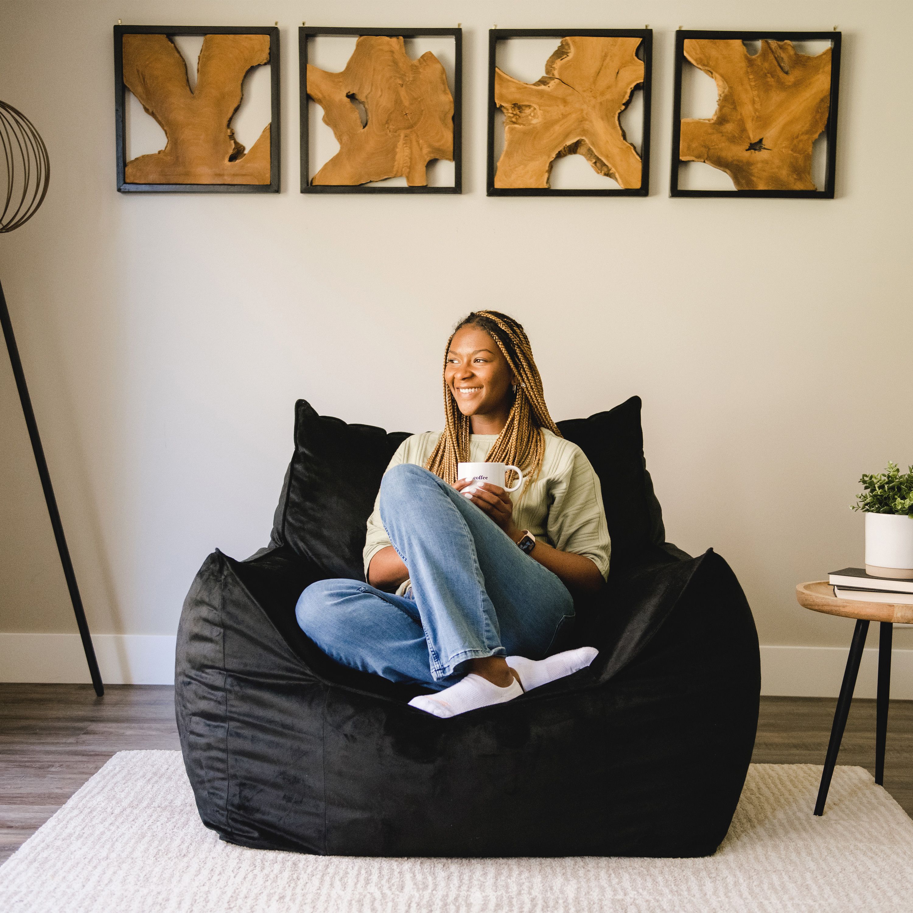 Plush discount bag chair