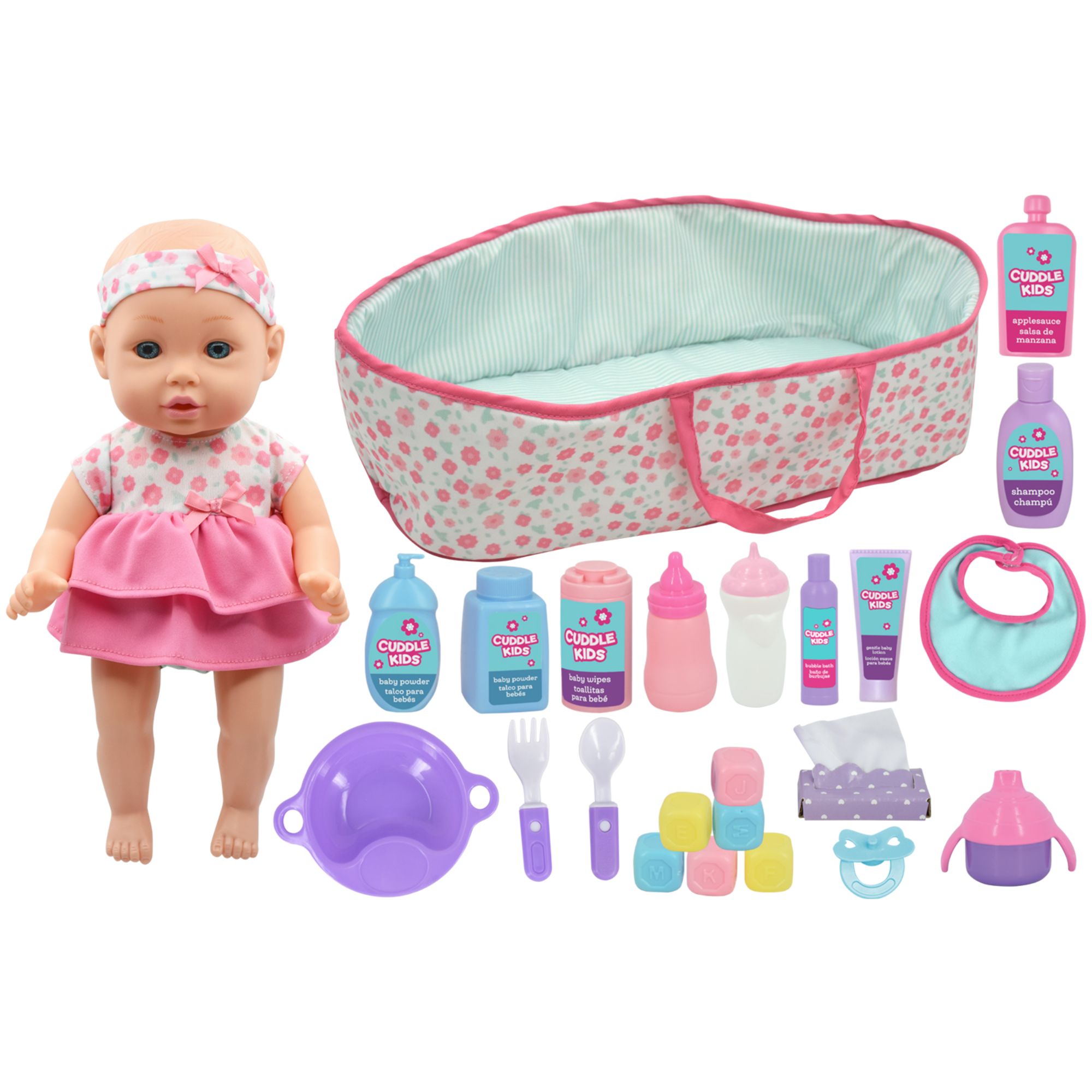 Little Darlings Baby Doll Feed Care Deluxe Playset