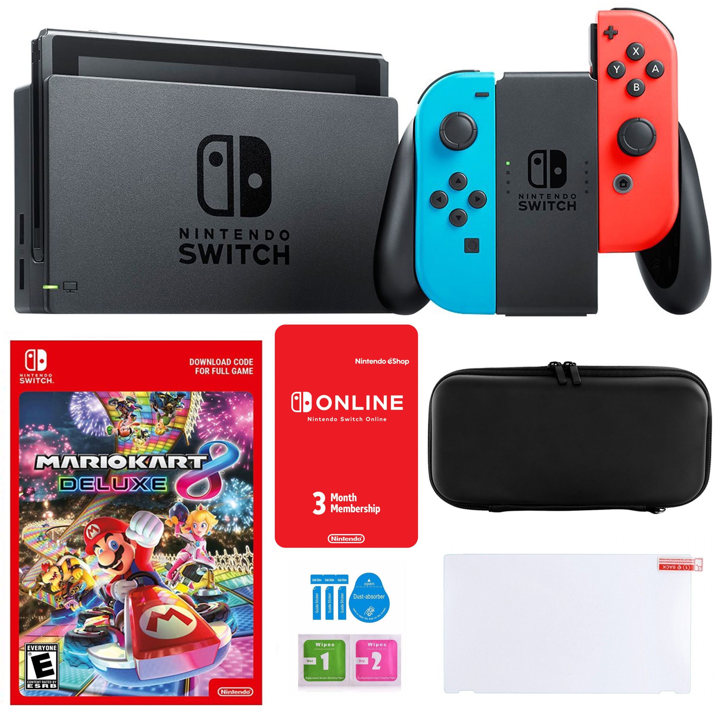 Nintendo Switch Mario Kart 8 Deluxe Bundle (Full Game Download + 3 Mo.  Switch Online Membership Included) Multi - Best Buy