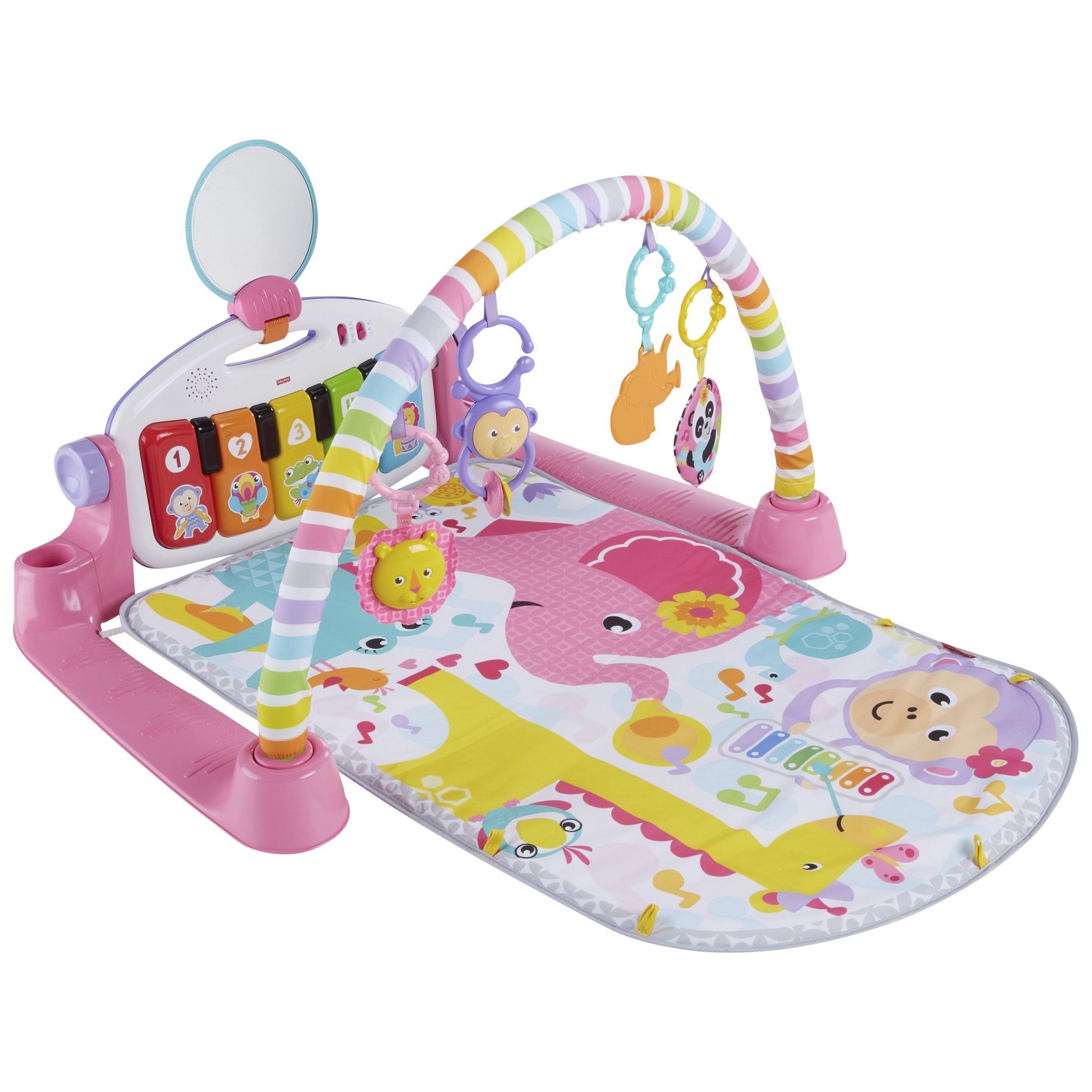 Fingerhut - Fisher-Price Deluxe Kick & Play Piano Gym – Pink
