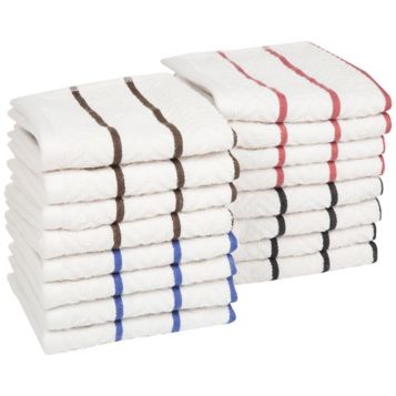 Hastings Home 16-Piece Striped Chevron Weave Kitchen Towel Set