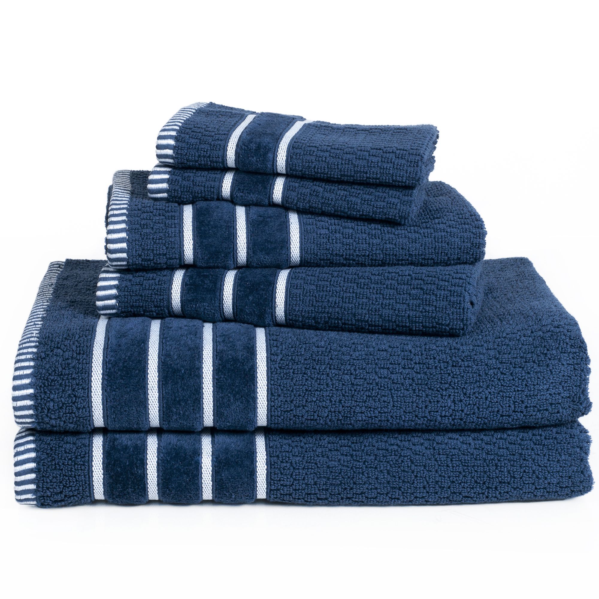 Hastings Home 6-Piece Light Blue Cotton Bath Towel Set (Bath