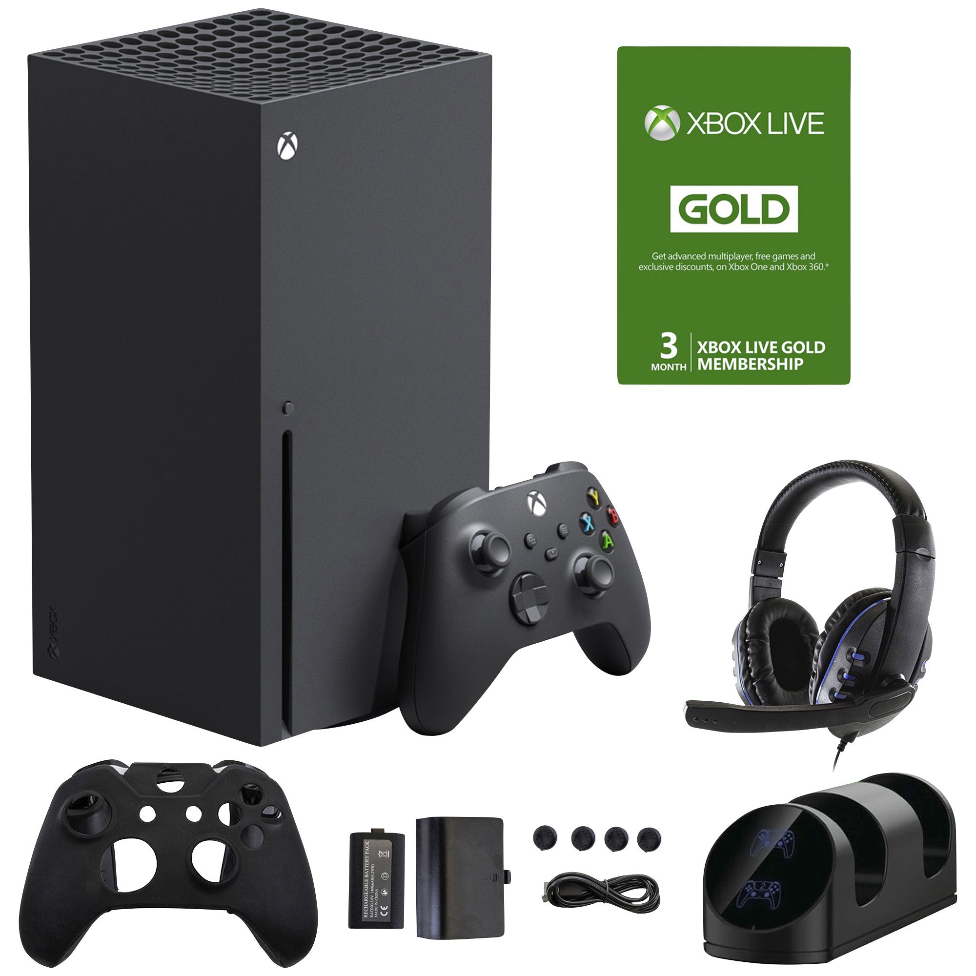 Microsoft Xbox Series X 1TB Console Bundle with Accessories Kit and 3-Month  Live Card